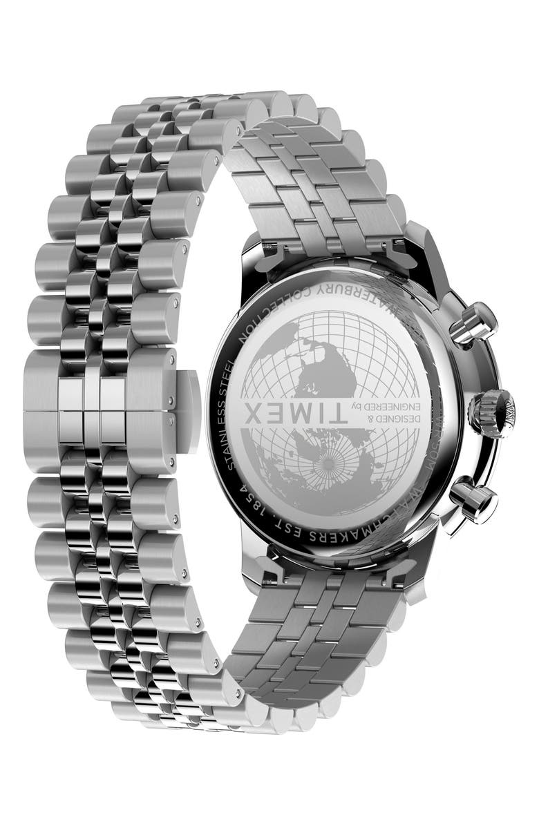Timex<sup>®</sup> Waterbury Metropolitan Chronograph Bracelet Watch, 41mm, Alternate, color, Silver