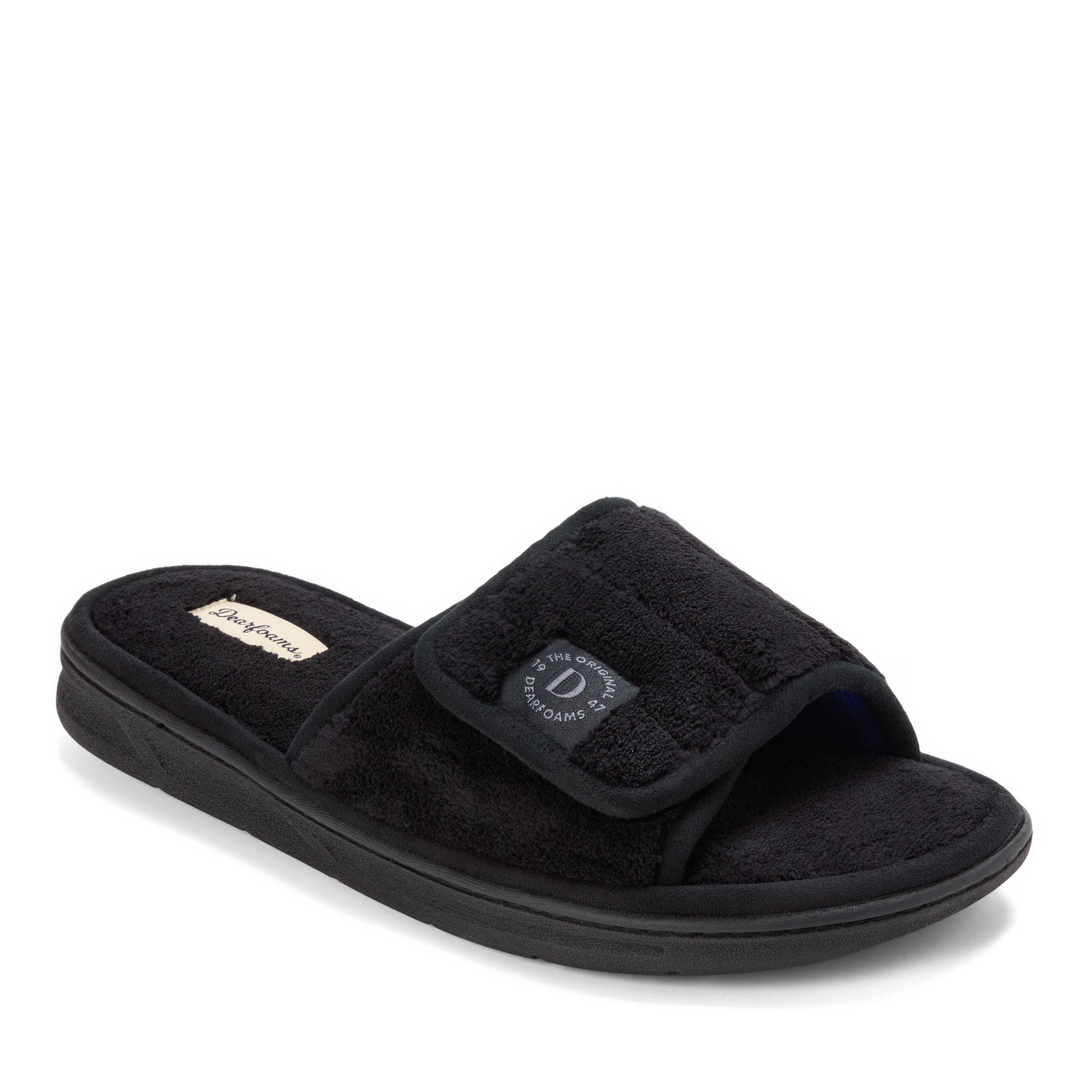 DEARFOAMS Collin Terry Adjustable Shower Slide Slipper, Main, color, Black