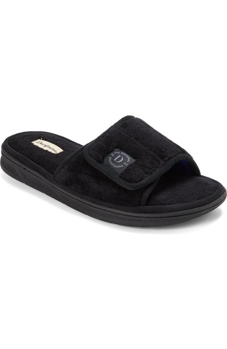 DEARFOAMS Collin Terry Adjustable Shower Slide Slipper, Main, color, Black