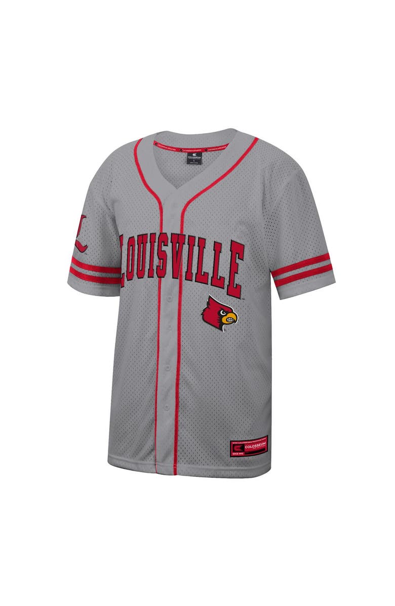 COLOSSEUM Men's Colosseum Gray Louisville Cardinals Free Spirited Baseball Jersey, Alternate, color, Gray