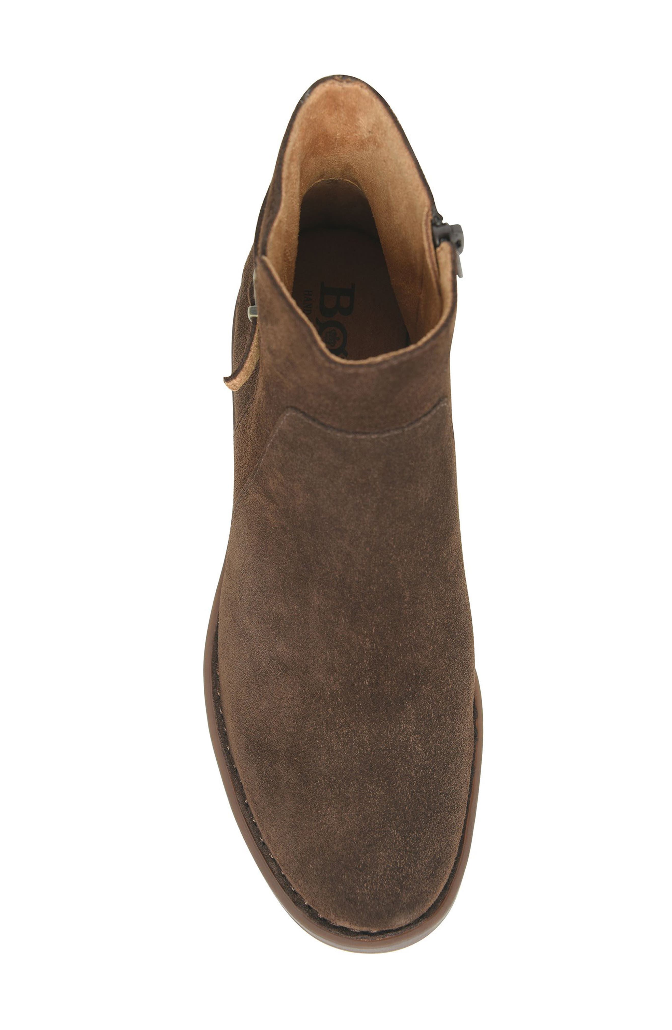 Børn Carney Side Zip Bootie, Alternate, color, Chocolate Suede