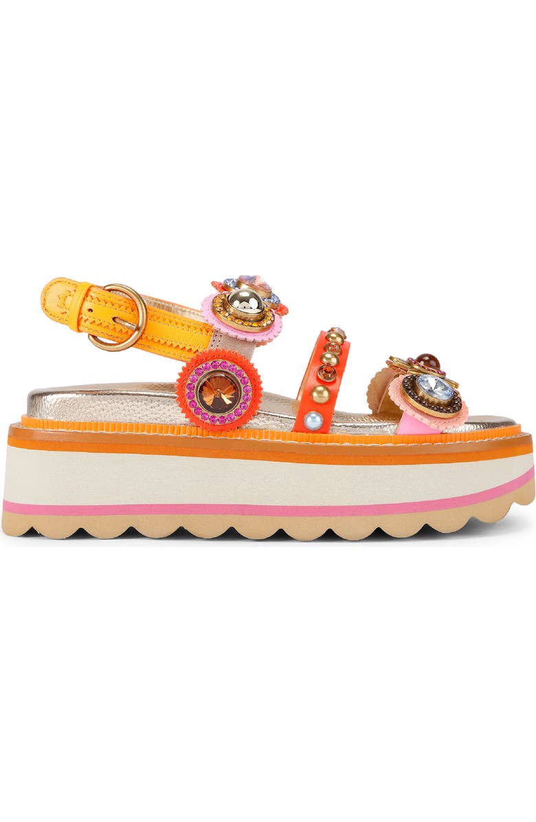 Kurt Geiger London Octavia Slingback Platform Sandal, Main, color, Orange Multi