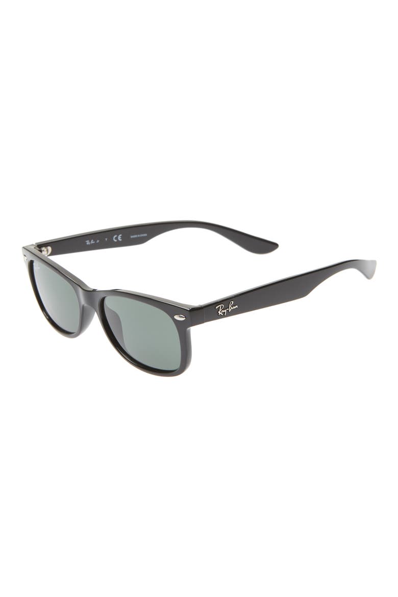 Junior 47mm Wayfarer Sunglasses, Main, color, BLACK/ GREEN SOLID
