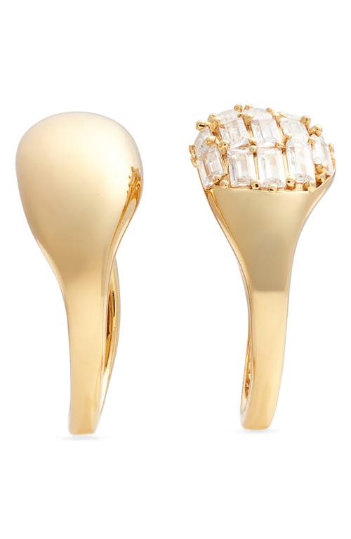 Nordstrom Set Of 2 Cubic Zirconia Sculpted Rings In Gold