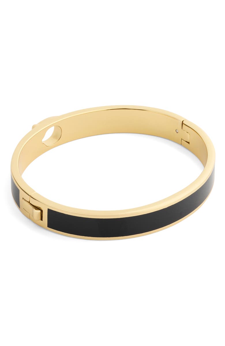 COACH Signature C Enamel Hinge Bangle, Alternate, color, Black/ Gold