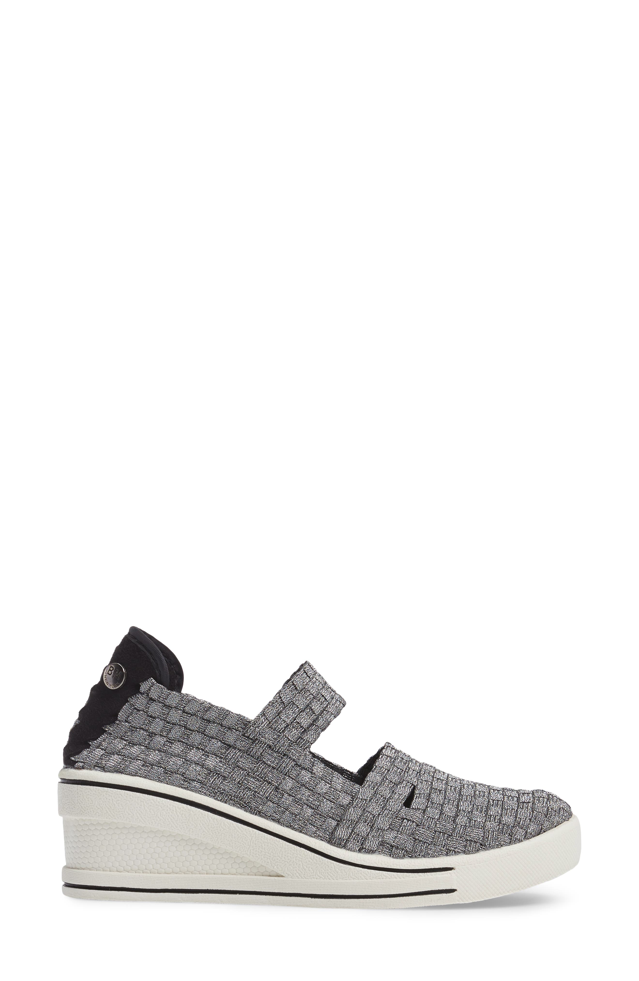 Frontier Woven Mary Jane Wedge, Alternate, color, PEWTER FABRIC