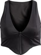 Good American Compression Zip-Up Support Top