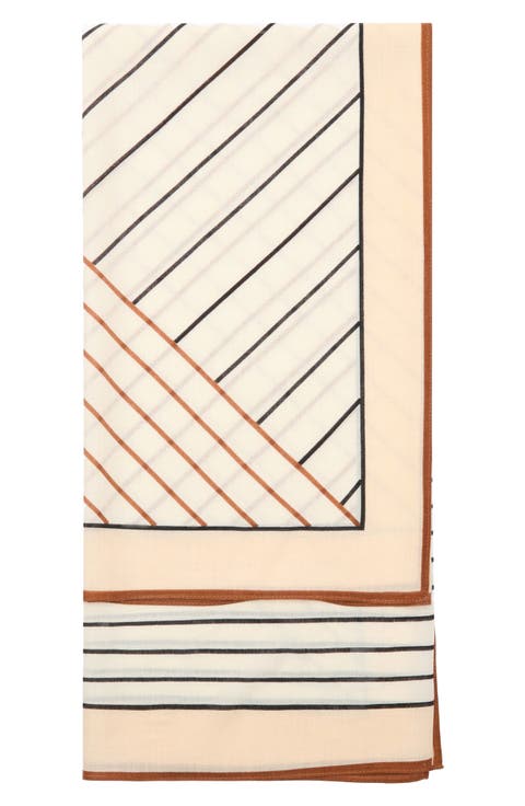 Selection Geometric Print Wool Scarf