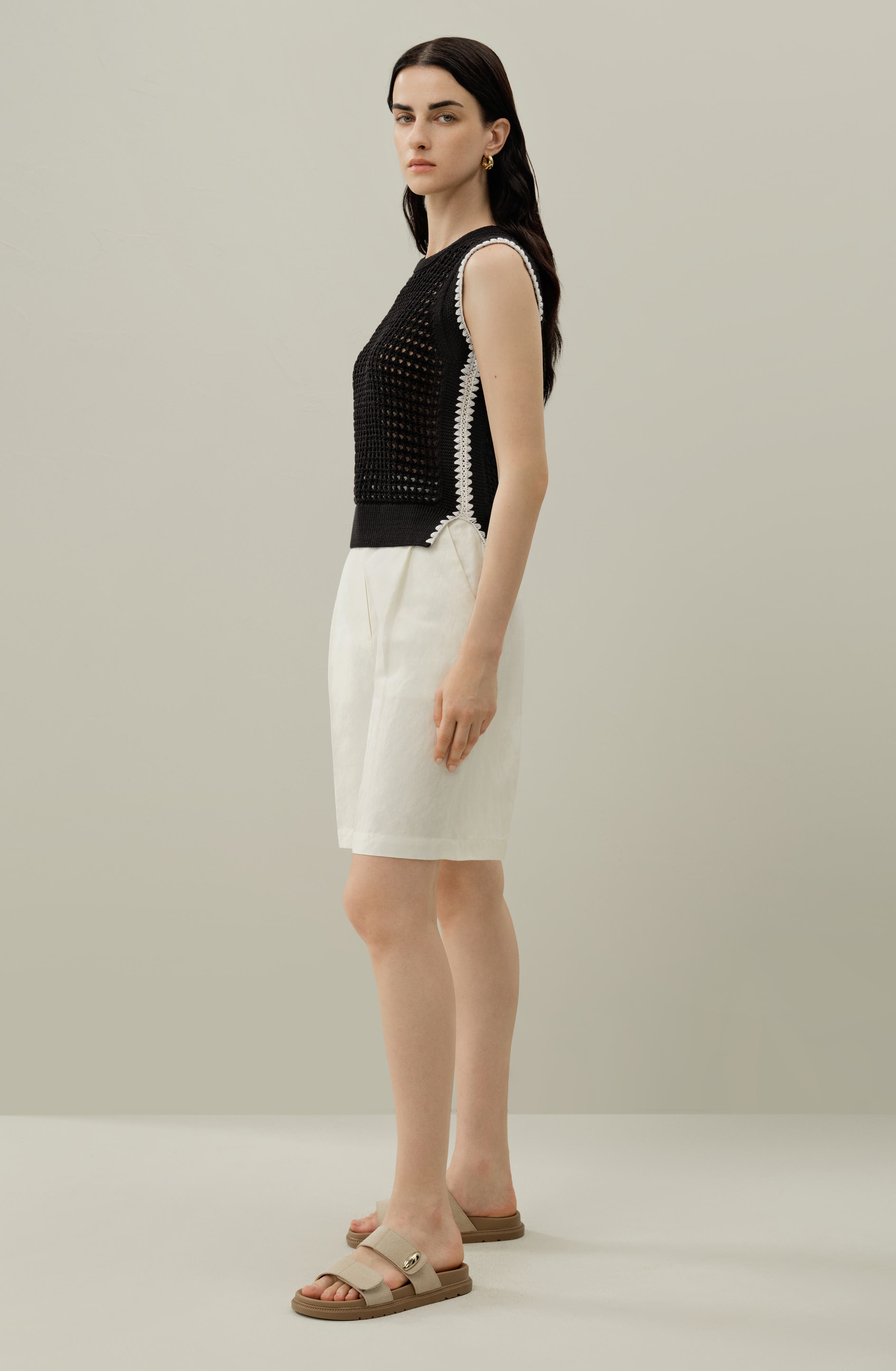 Toscana Pointelle Embroidered Vest - image 2