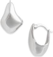 Sterling Forever Elise Polished Huggie Hoop Earrings