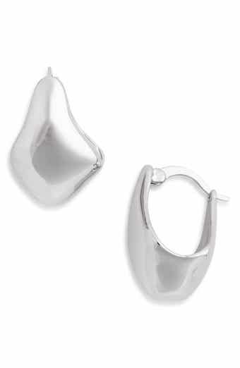 Sterling Forever Elise Polished Huggie Hoop Earrings