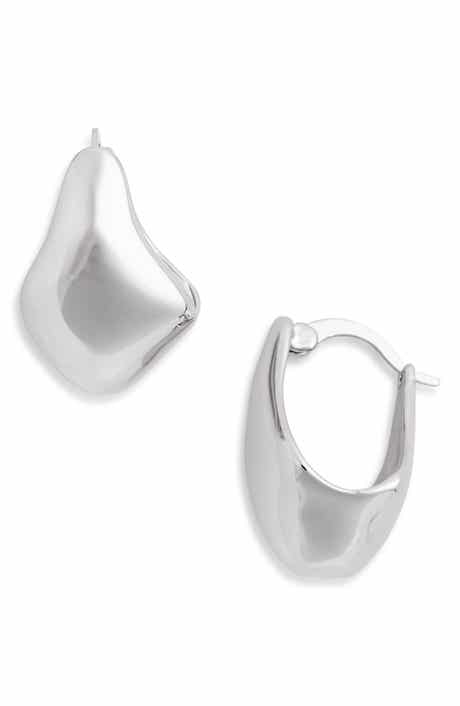 Sterling Forever Elise Polished Huggie Hoop Earrings