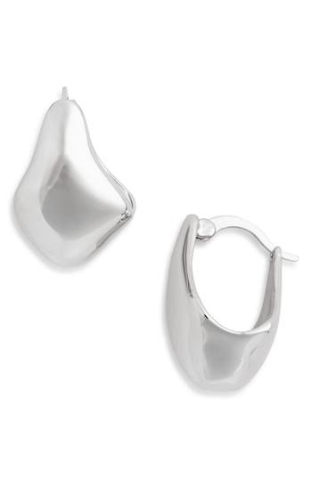 Sterling Forever Elise Polished Huggie Hoop Earrings In Silver