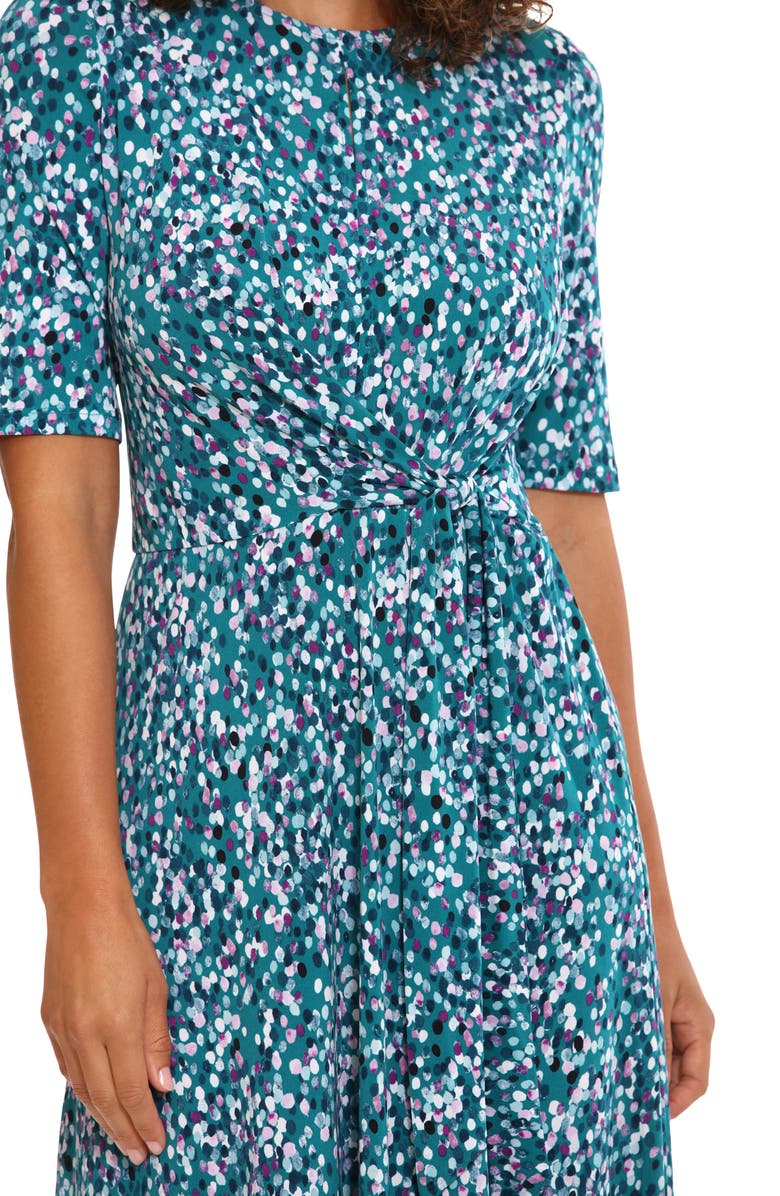 London Times Dot Waist Tie Dress, Alternate, color, 
