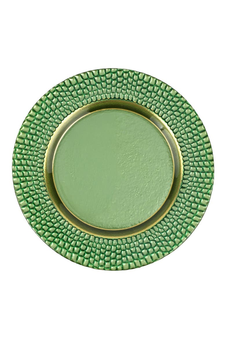 Pelli Glass Green Salad Plate, Main, color, GREEN
