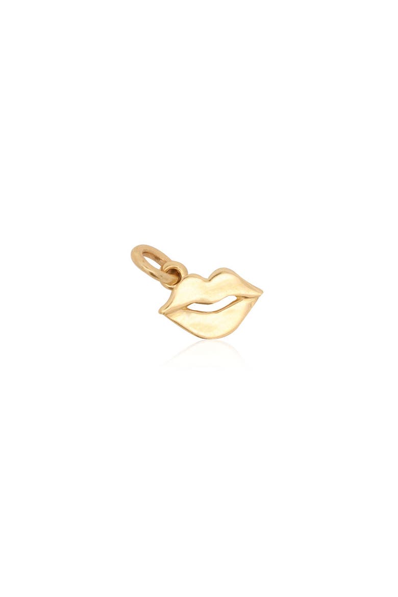 Mini Gold Lip Charm, Main, color, Yellow Gold