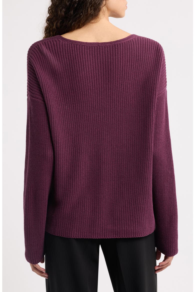 V-Neck Organic Cotton & Tencel Lyocell Sweater, Alternate, color, PURPLE CARROT
