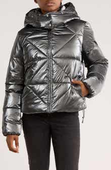 Sam Edelman Faux Shearling Lined Hood Crop Puffer Jacket