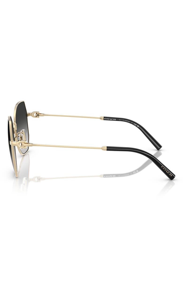 COACH 56mm Gradient Irregular Sunglasses, Alternate, color, Light Gold / Grey Gradient