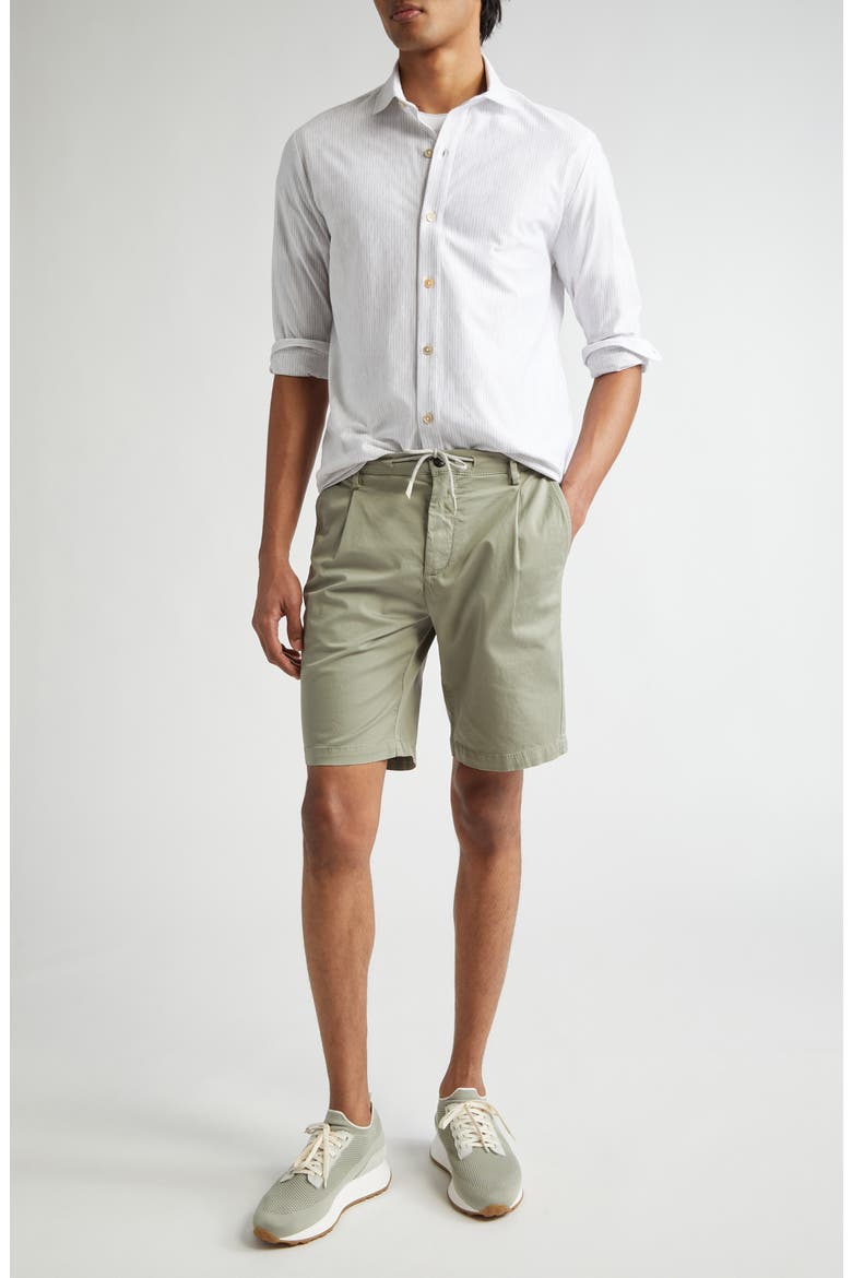 Dandy Pinstripe Cotton Button-Up Shirt, Alternate, color, LIGHT MELANGE GREY