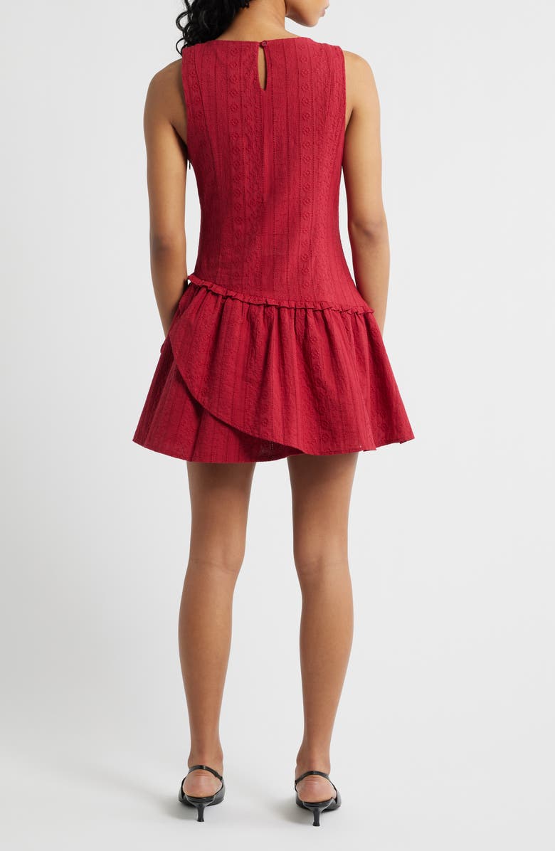 Princess Polly Cosie Pointelle Minidress, Alternate, color, Red