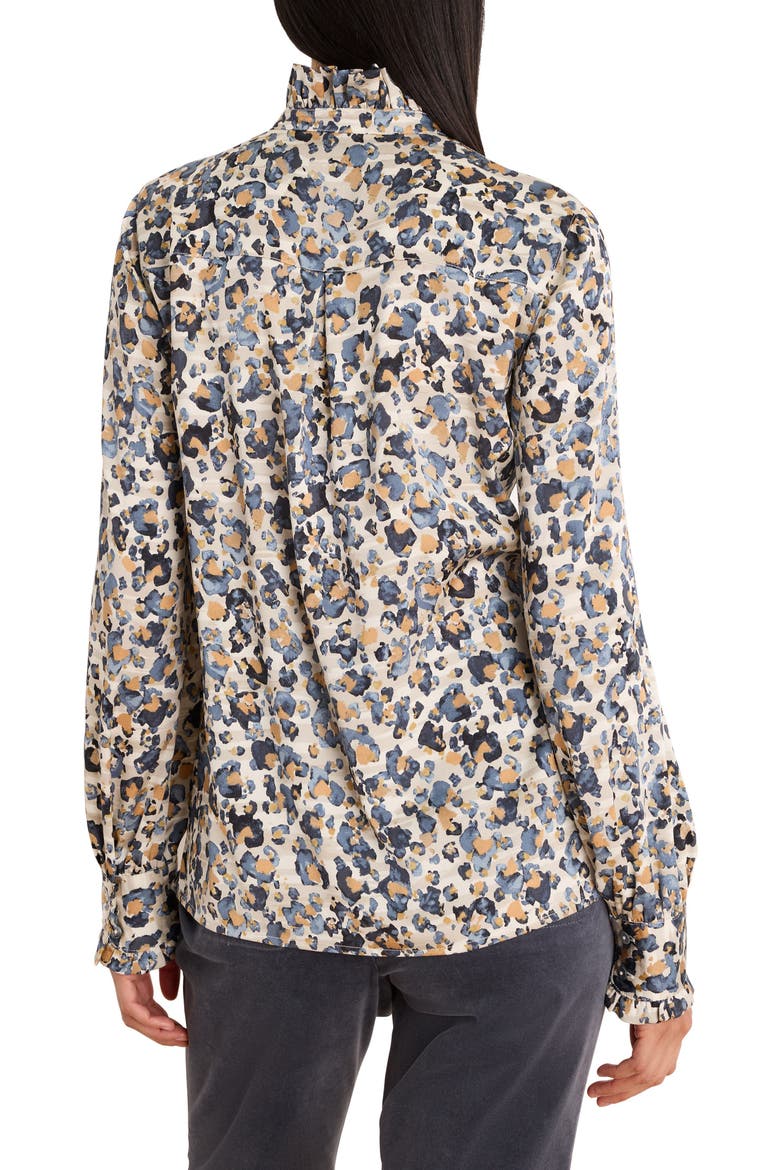 Gilded Flakes Ruffle Collar Shirt, Alternate, color, NEUTRAL MULTI