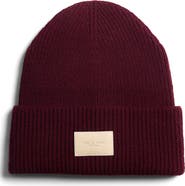 rag & bone Blake Logo Patch Wool Blend Rib Beanie