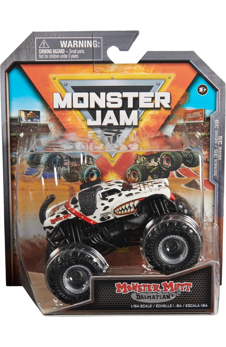 Grave Digger Mini Dalmation Die Cast Vehicle, Main, color, White