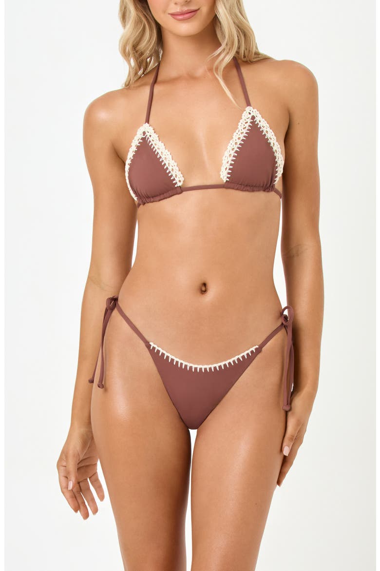 Samba Bitsy Side Tie Bikini Bottoms, Alternate, color, CAFE