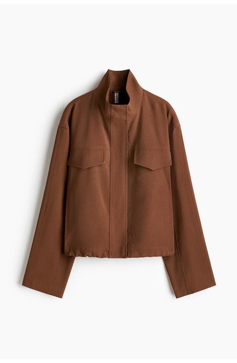 H&M Funnel-collar Jacket, Main, color, Brown