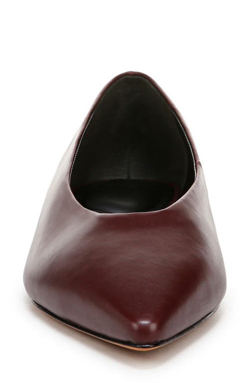 Vince Leah Leather Square-toe Ballerina Flats In Deep Cherry
