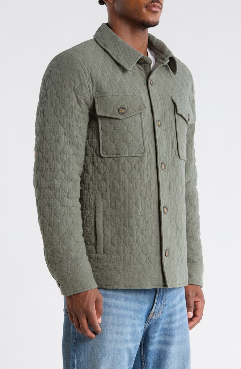 Bagatelle Quilted Shirt Jacket, Alternate, color, Moss