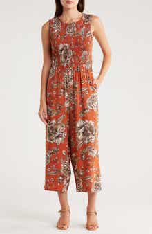 Calvin Klein Floral Smocked Midi Dress