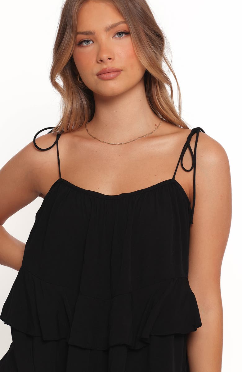 Petal & Pup Mylo Tiered Minidress, Alternate, color, Black