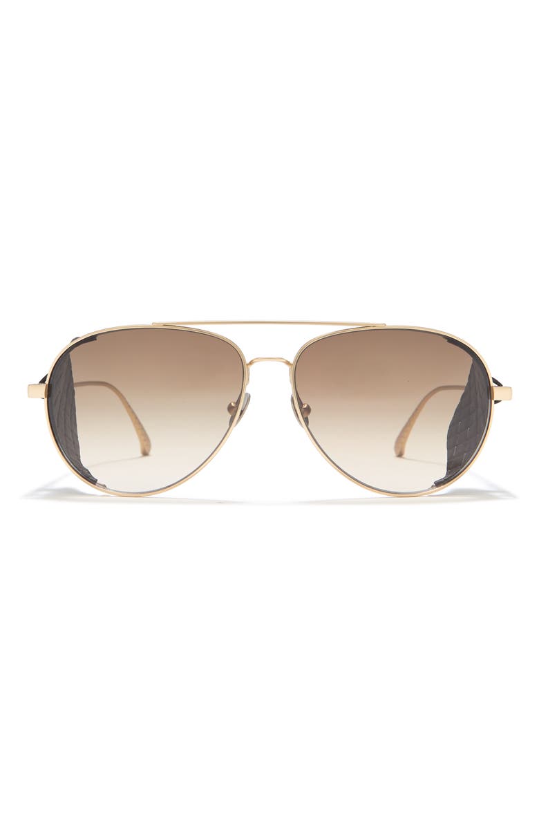 Bottega Veneta 61mm Aviator Sunglasses, Main, color,