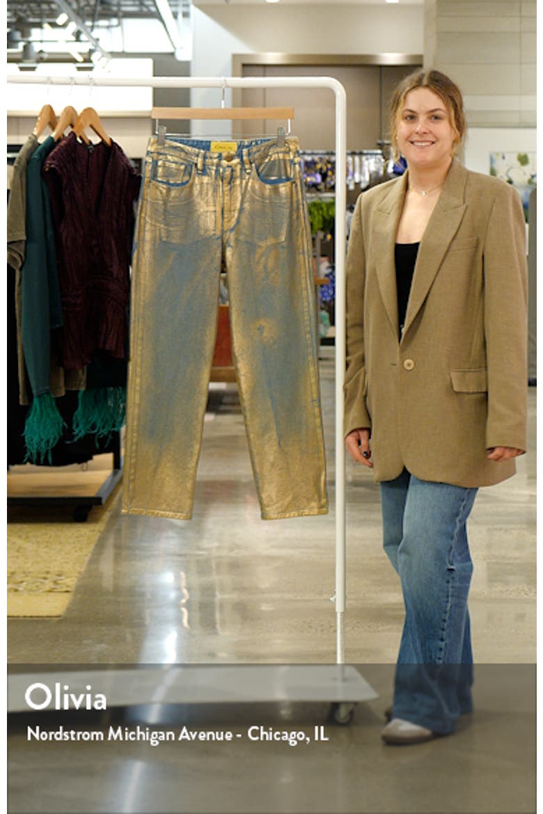 Metallic High Waist Straight Leg Jeans video