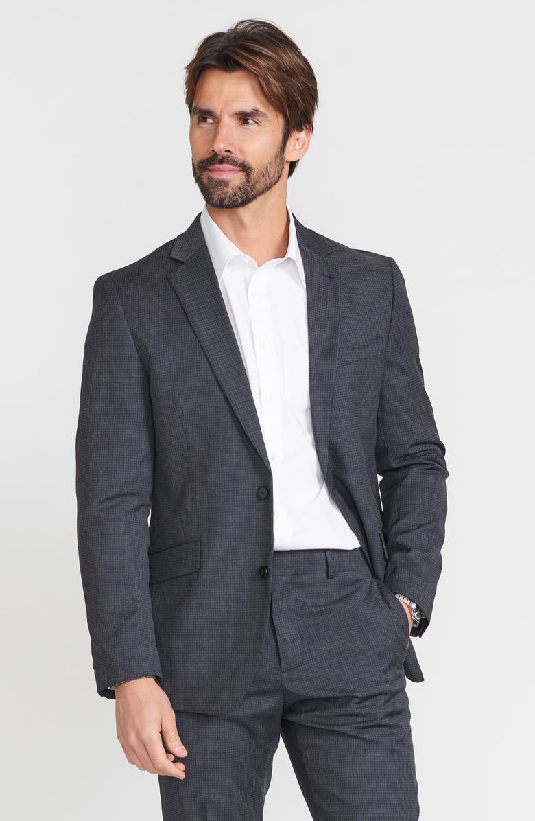 SAVILE ROW CO Hoxton Check Notch Lapel Suit, Alternate, color, Grey