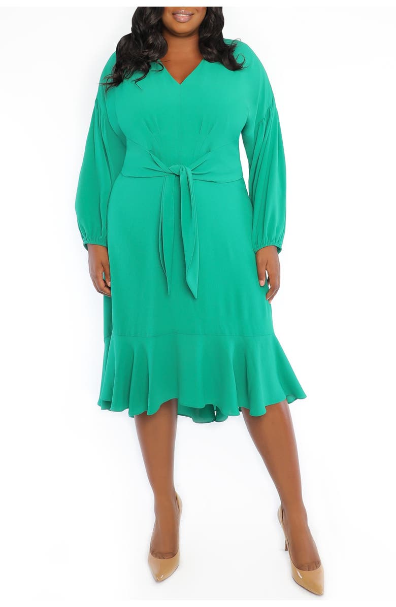 London Times Catalina Crepe High Low Fit & Flare Dress, Main, color, 