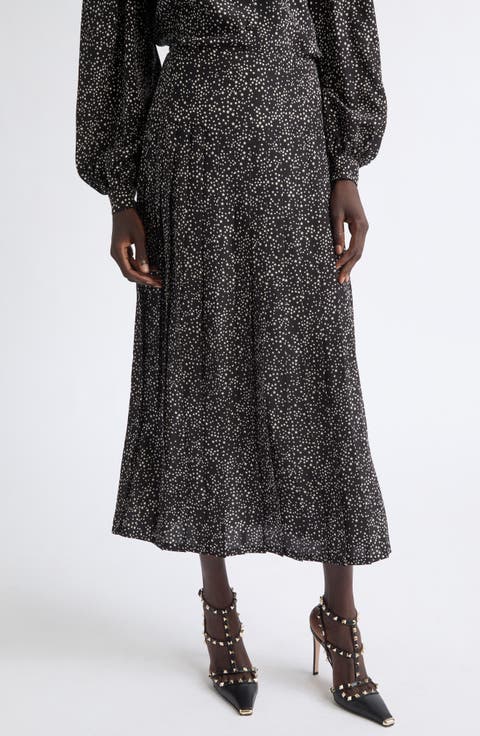 Starry Silk Crêpe de Chine Skirt