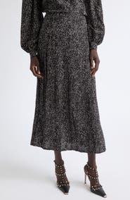 Valentino Garavani Starry Silk Crêpe de Chine Skirt