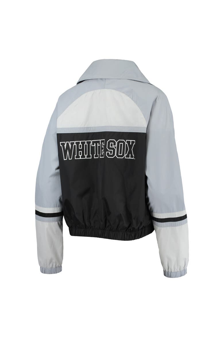 Women's The Wild Collective Black Chicago White Sox Colorblock Track Raglan Full-Zip Jacket, Alternate, color, Black