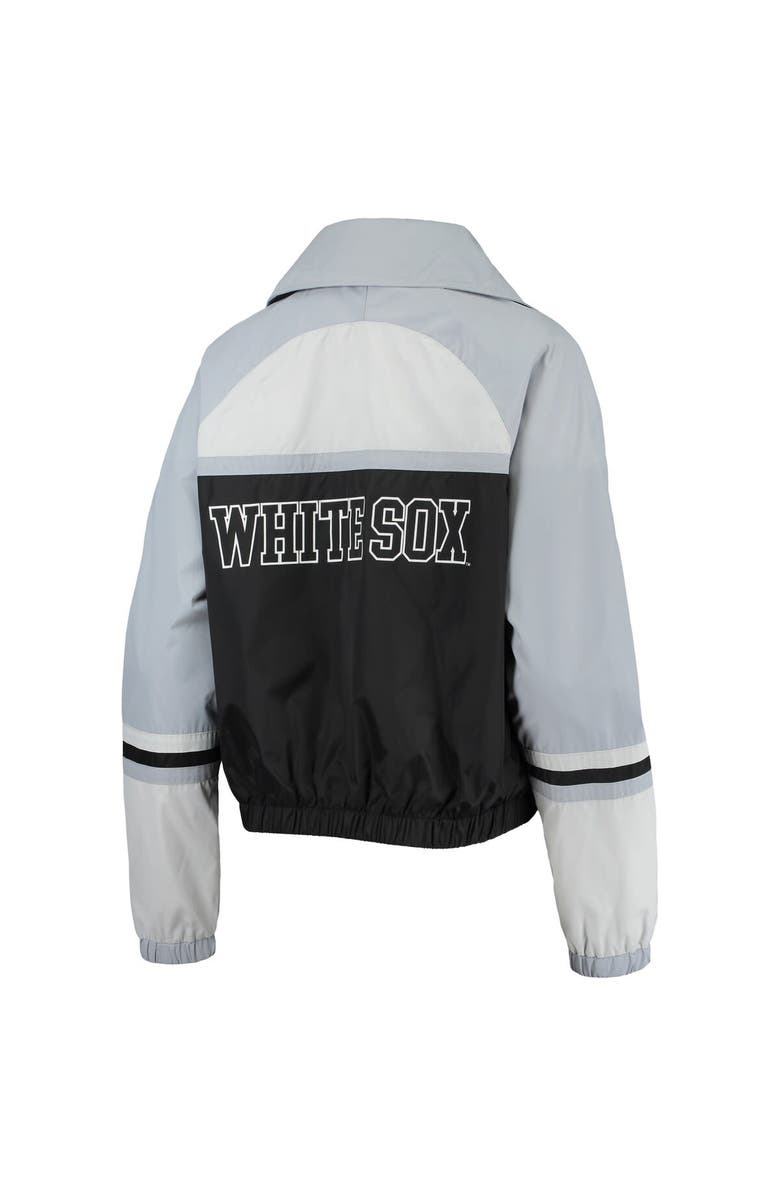 THE WILD COLLECTIVE Women's The Wild Collective Black Chicago White Sox Colorblock Track Raglan Full-Zip Jacket, Alternate, color, Black