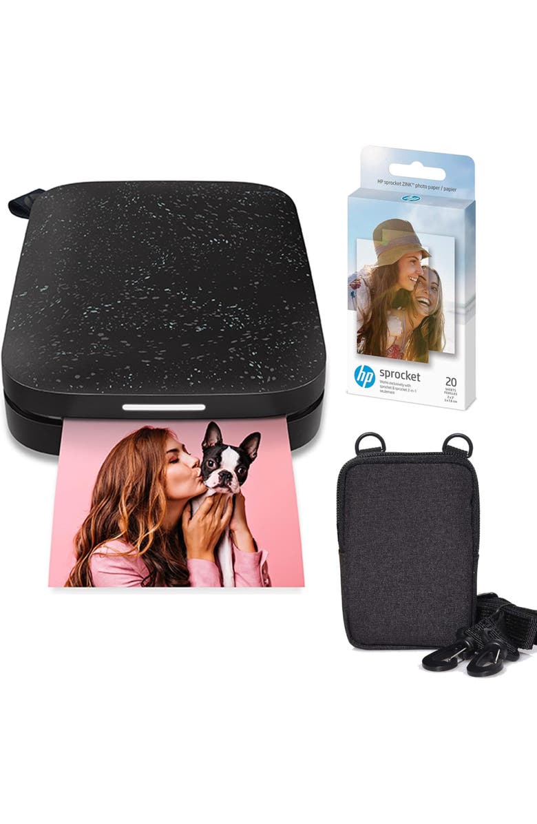 HP Sprocket 2x3" Photo Printer + Paper, Main, color, Black