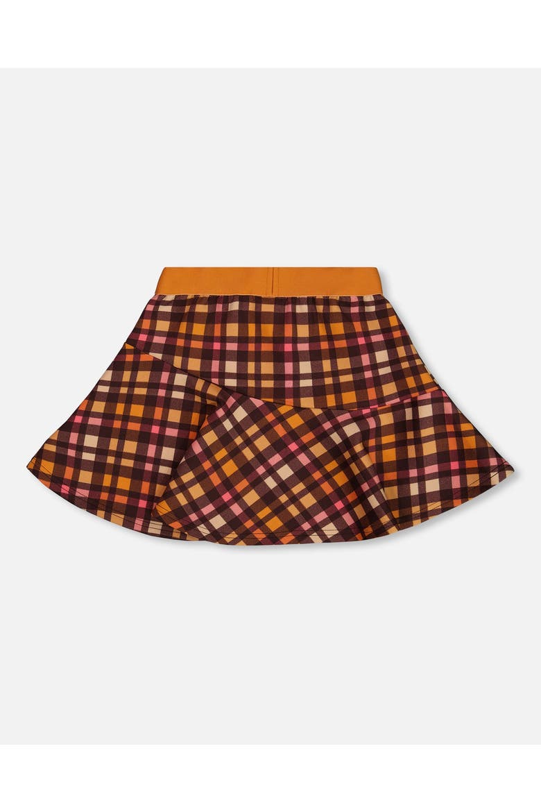 Little Girl's Milano Skirt Plaid Magenta And Brown, Alternate, color, Pink & Brown Plaid