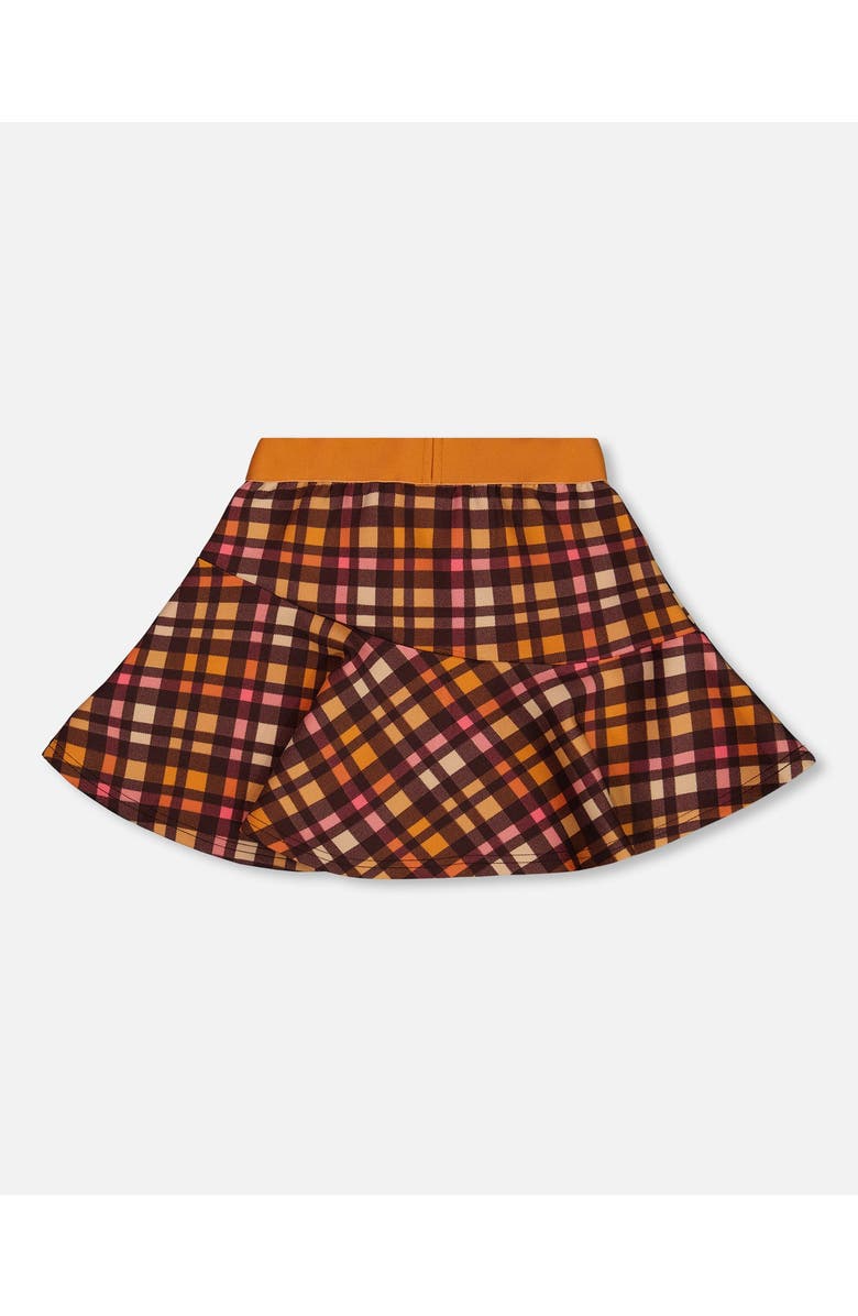 Deux par Deux Girl's Milano Skirt Plaid Magenta And Brown, Alternate, color,