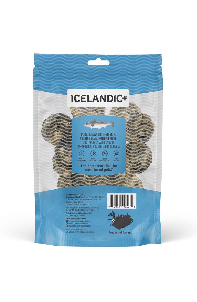 ICELANDIC+ Cod Skin Rolls Dog Treat 3Oz Bag, Alternate, color, Multicolored