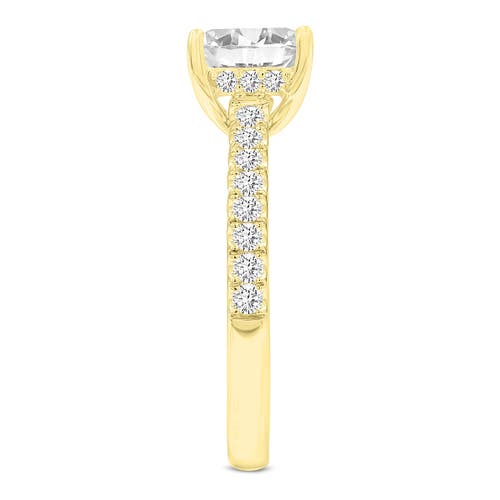 Luvmyjewelry Aneliya 14k Yellow Gold Princess Cut Lab Grown Diamond Hidden Halo Engagement Ring In 14k Yellow Gold