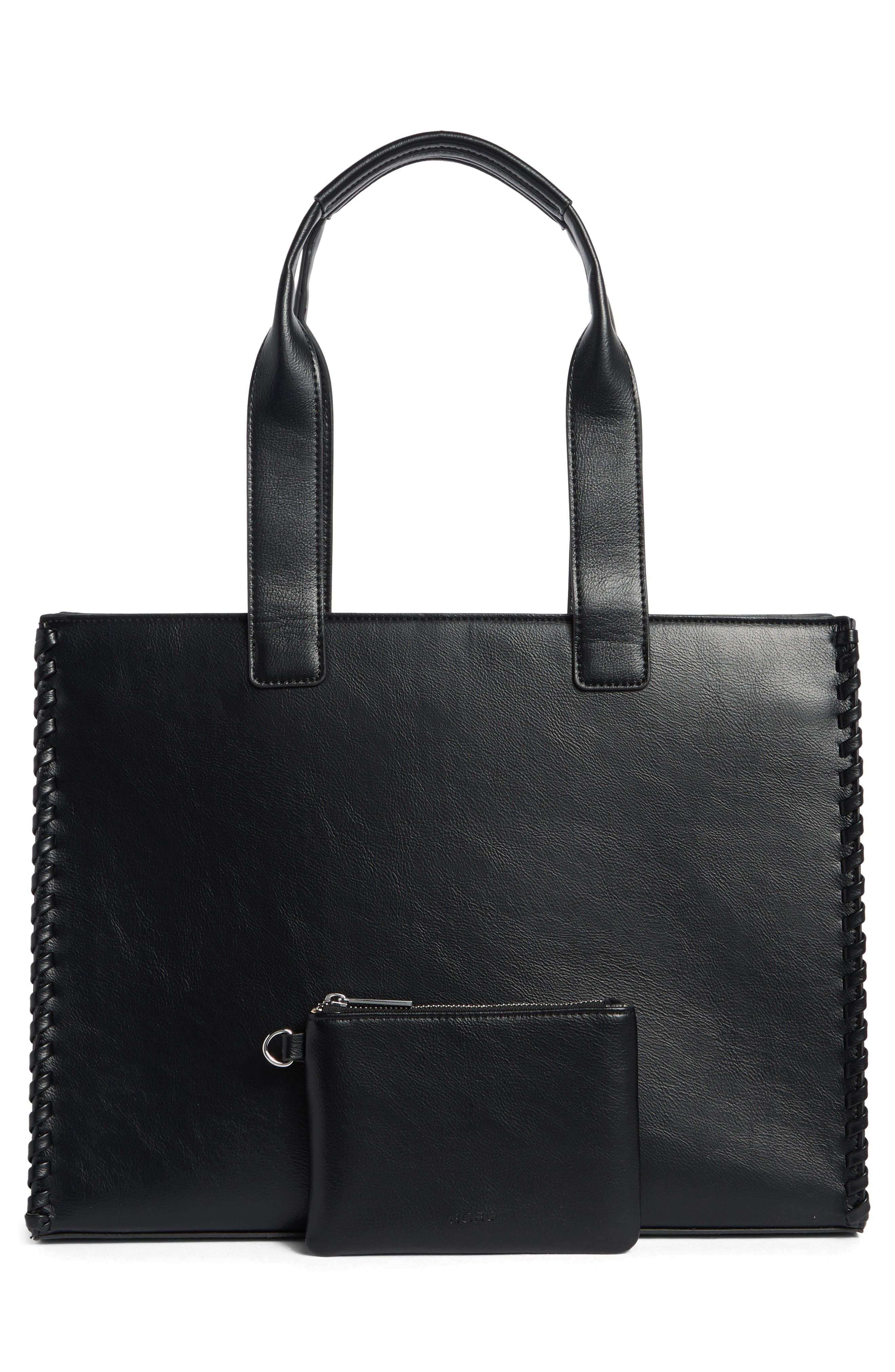 BCBG Whipstitch Tote, Alternate, color, Black