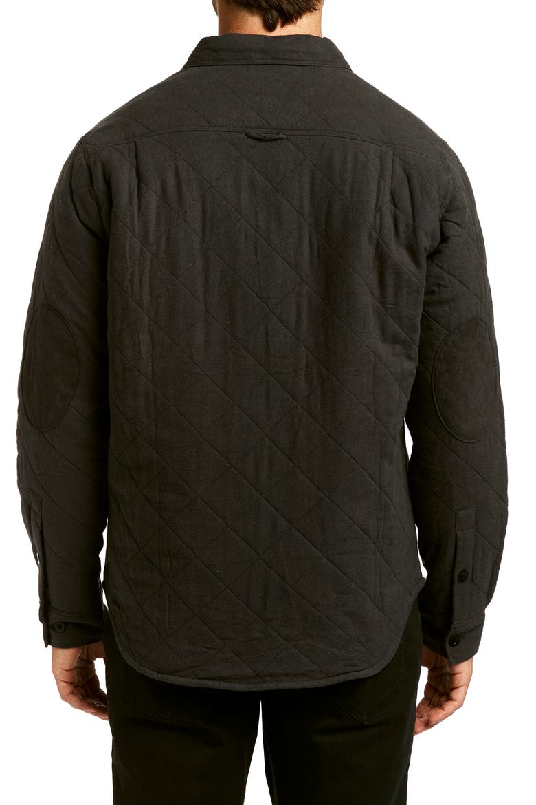 Elbow Patch Brushed Twill Quilted Shirt Jacket, Alternate, color, CHARCOAL