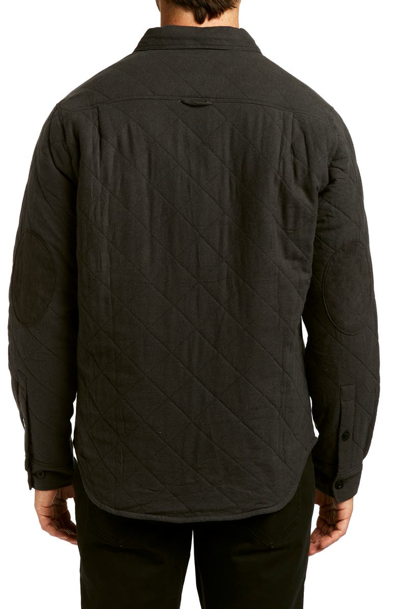 Rainforest Elbow Patch Brushed Twill Quilted Shirt Jacket, Alternate, color, 